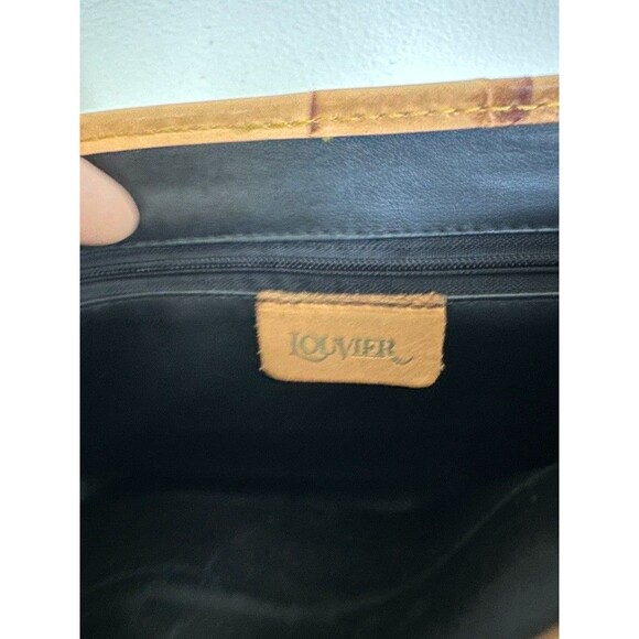 Louvier Flap Crossbody Bag Leather Gray Brown Vintage Mixed Media Adjustable - Picture 5 of 13